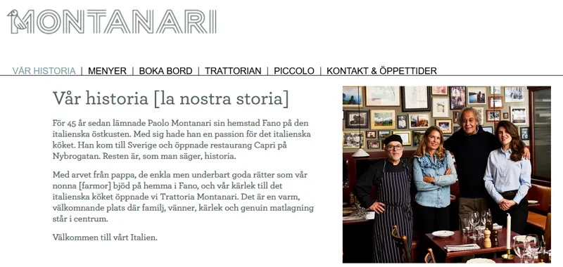 Trattoria Montanari, Östermalm